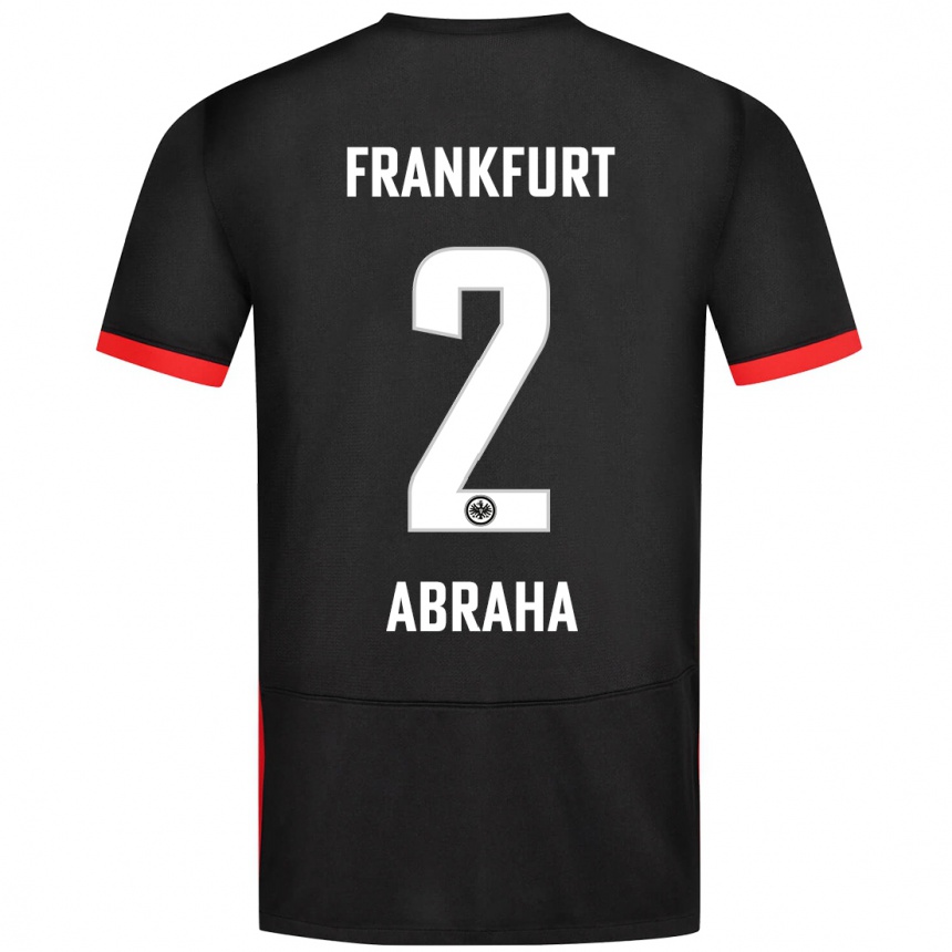 Kids Football Natnael Abraha #2 Black Away Jersey 2024/25 T-Shirt Nz