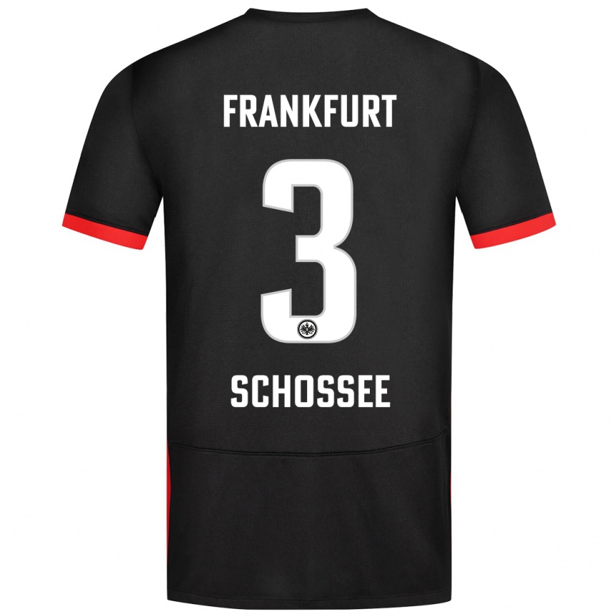 Kids Football Maurice Schossee #3 Black Away Jersey 2024/25 T-Shirt Nz