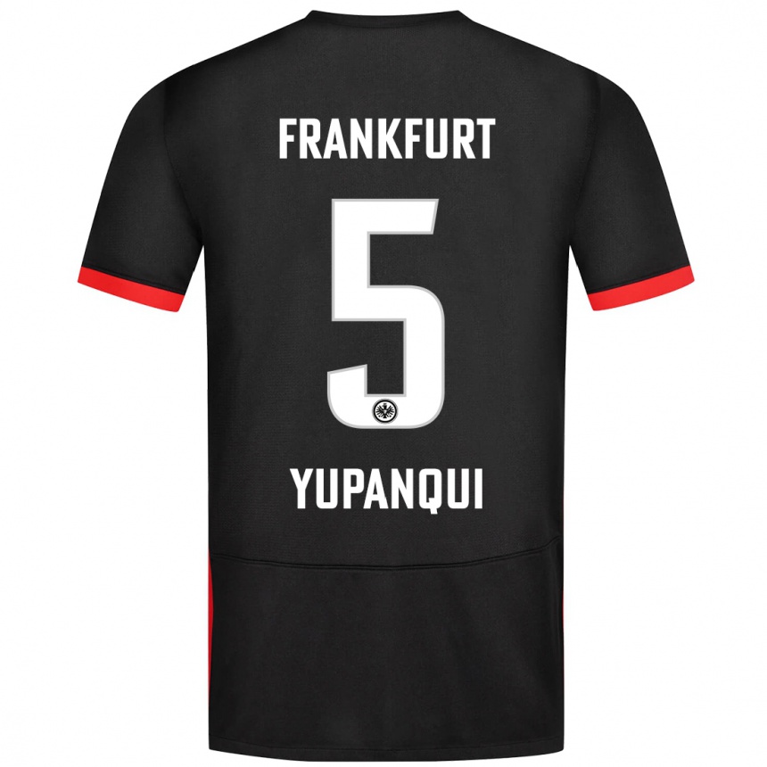 Kids Football Philipp Eisele Yupanqui #5 Black Away Jersey 2024/25 T-Shirt Nz