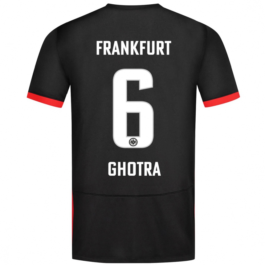 Kids Football Harpreet Ghotra #6 Black Away Jersey 2024/25 T-Shirt Nz