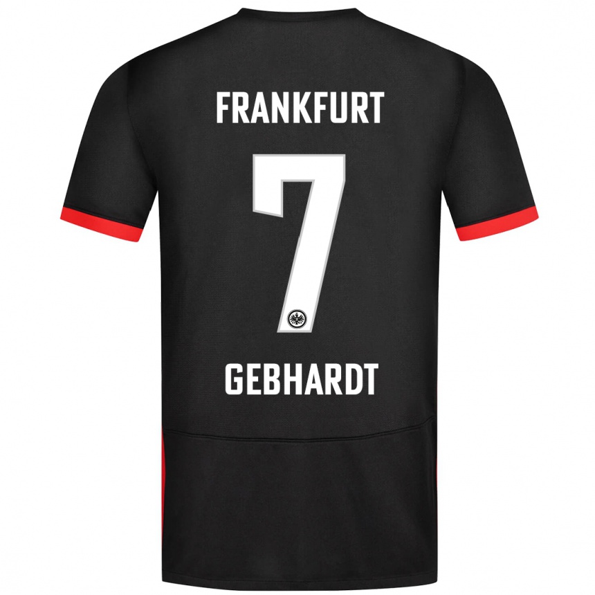 Kids Football Luca Gebhardt #7 Black Away Jersey 2024/25 T-Shirt Nz