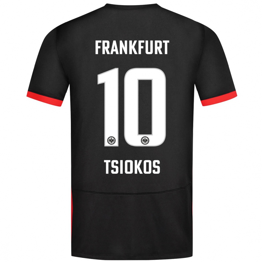 Kids Football Leonidas Ilias Tsiokos #10 Black Away Jersey 2024/25 T-Shirt Nz