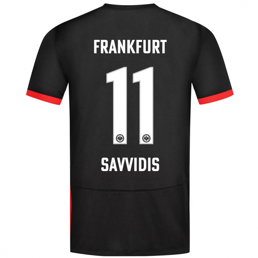 Kids Football Rafail Savvidis #11 Black Away Jersey 2024/25 T-Shirt Nz