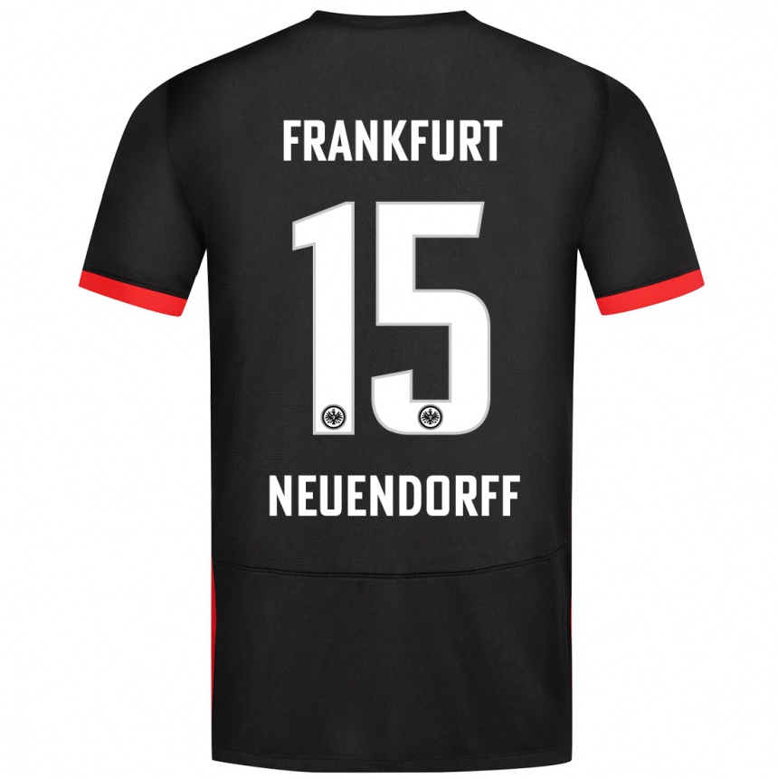 Kids Football Nilo Neuendorff #15 Black Away Jersey 2024/25 T-Shirt Nz