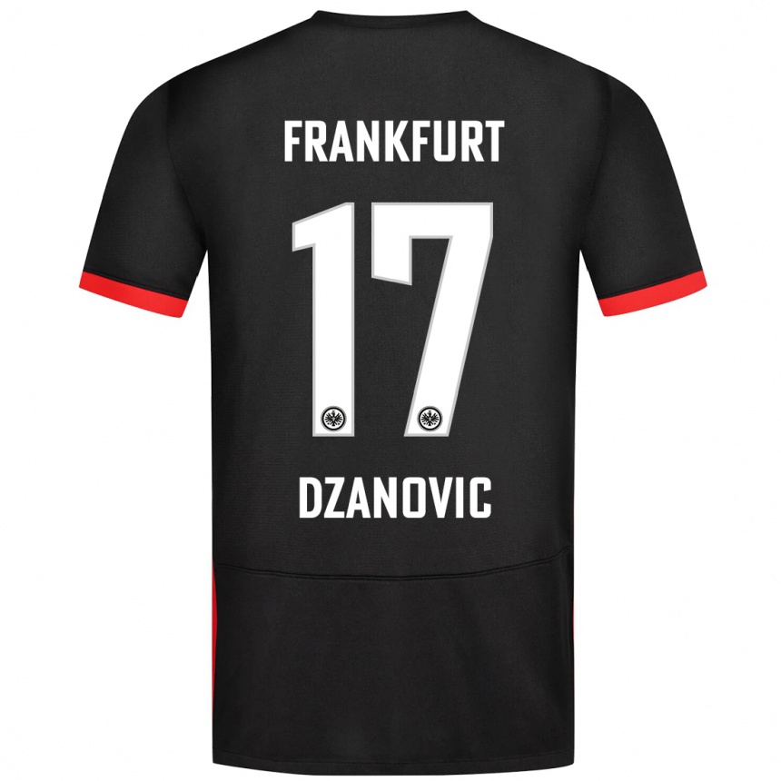 Kids Football Benjamin Dzanovic #17 Black Away Jersey 2024/25 T-Shirt Nz