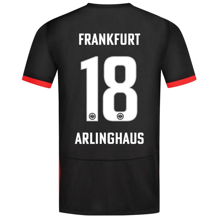 Kids Football Max Arlinghaus #18 Black Away Jersey 2024/25 T-Shirt Nz