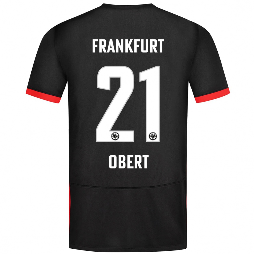 Kids Football Yuriy Obert #21 Black Away Jersey 2024/25 T-Shirt Nz