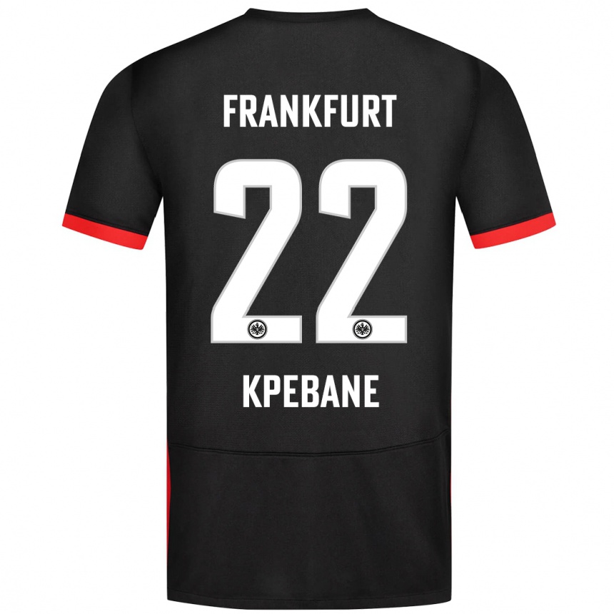 Kids Football Tamiou Kpebane #22 Black Away Jersey 2024/25 T-Shirt Nz