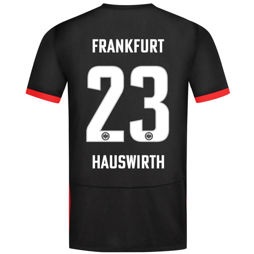 Kids Football Max Hauswirth #23 Black Away Jersey 2024/25 T-Shirt Nz