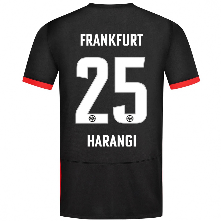 Kids Football Aiden Harangi #25 Black Away Jersey 2024/25 T-Shirt Nz