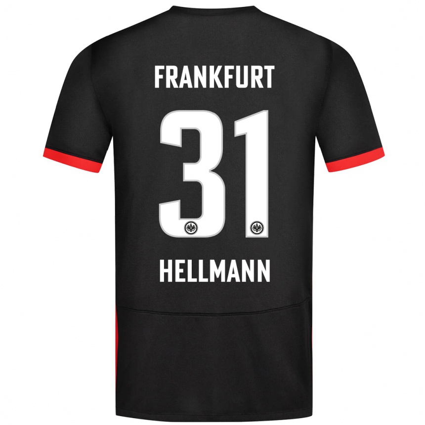 Kids Football Melvin Hellmann #31 Black Away Jersey 2024/25 T-Shirt Nz