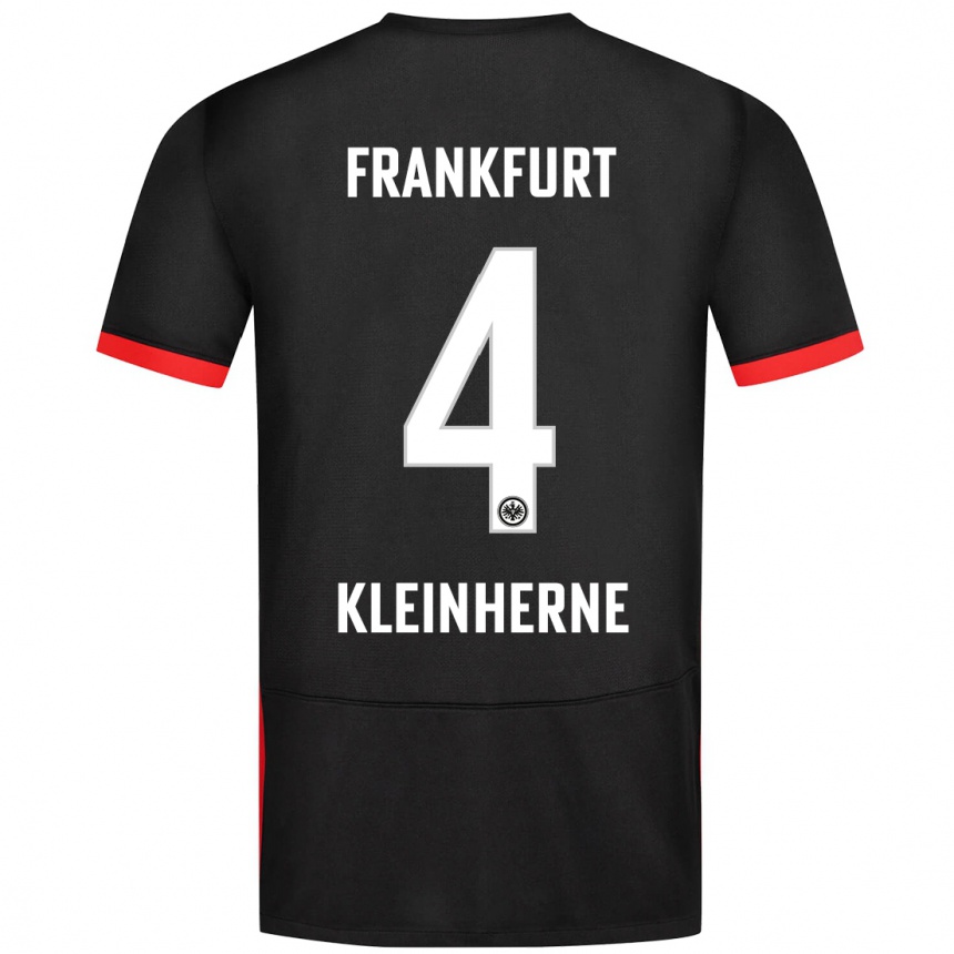 Kids Football Sophia Kleinherne #4 Black Away Jersey 2024/25 T-Shirt Nz