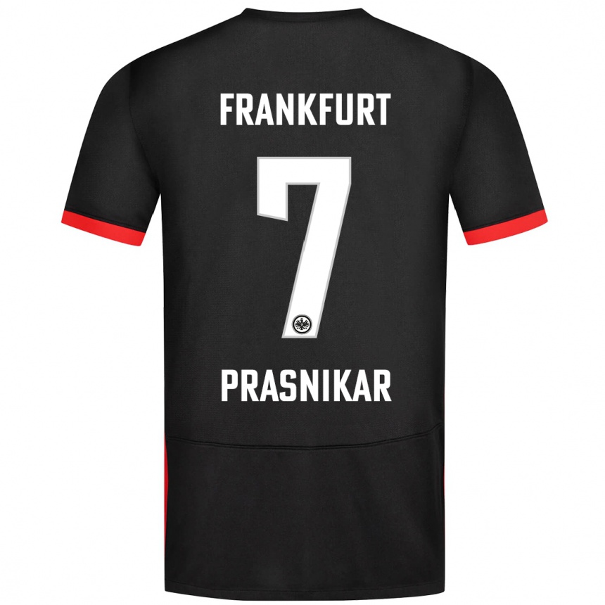 Kids Football Lara Prašnikar #7 Black Away Jersey 2024/25 T-Shirt Nz