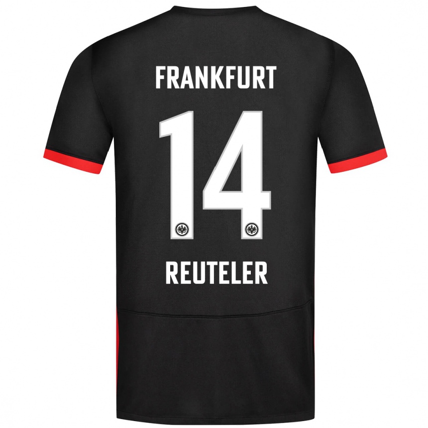 Kids Football Geraldine Reuteler #14 Black Away Jersey 2024/25 T-Shirt Nz