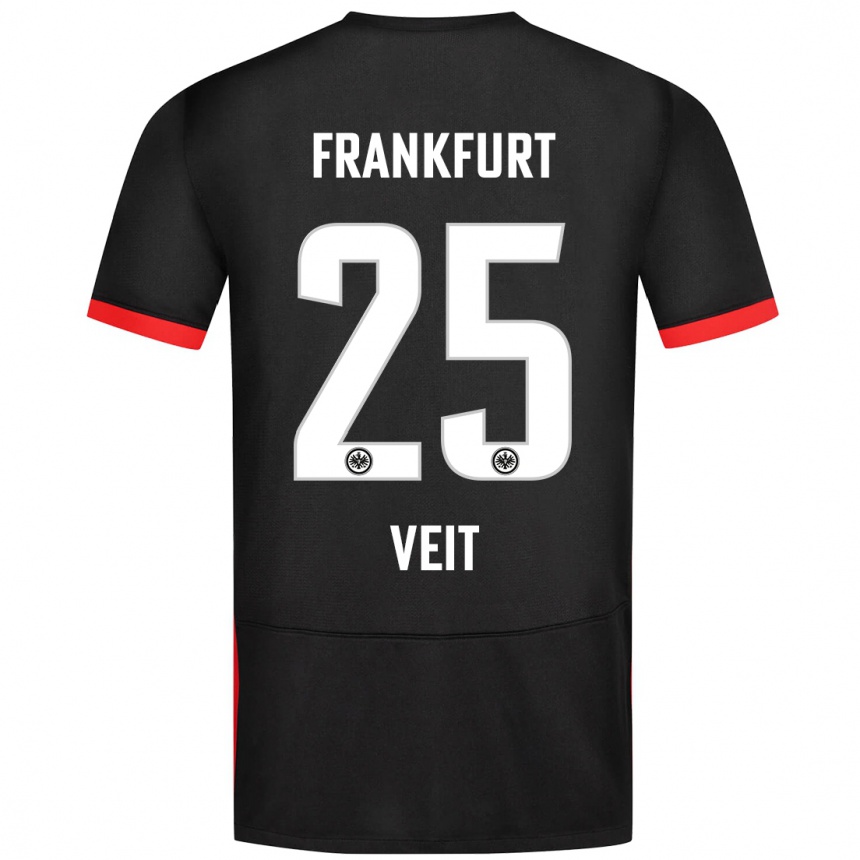 Kids Football Jella Veit #25 Black Away Jersey 2024/25 T-Shirt Nz