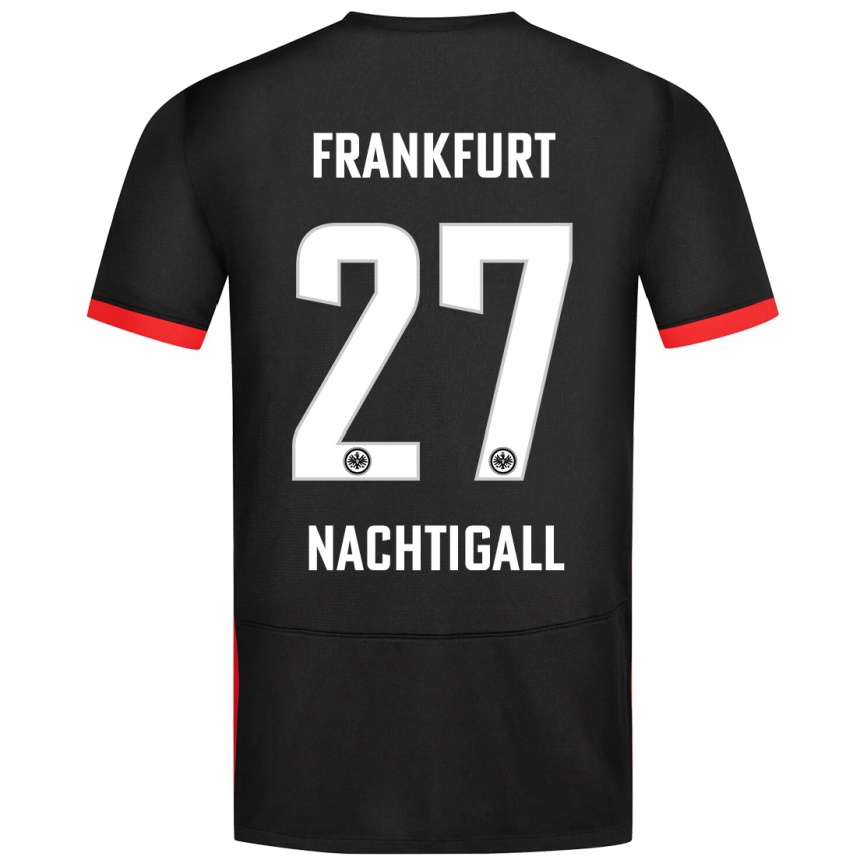 Kids Football Sophie Nachtigall #27 Black Away Jersey 2024/25 T-Shirt Nz