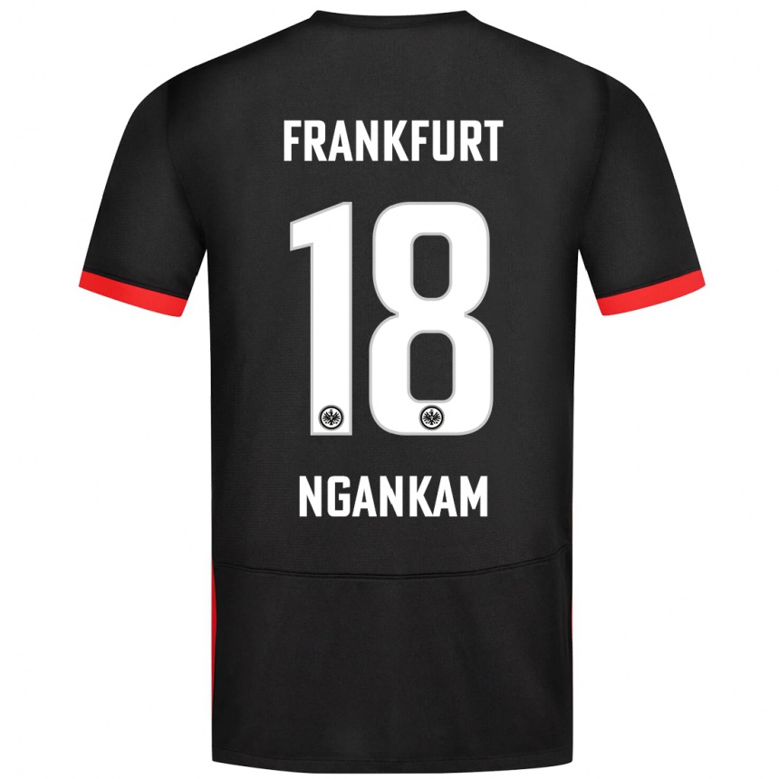 Kids Football Jessic Ngankam #18 Black Away Jersey 2024/25 T-Shirt Nz