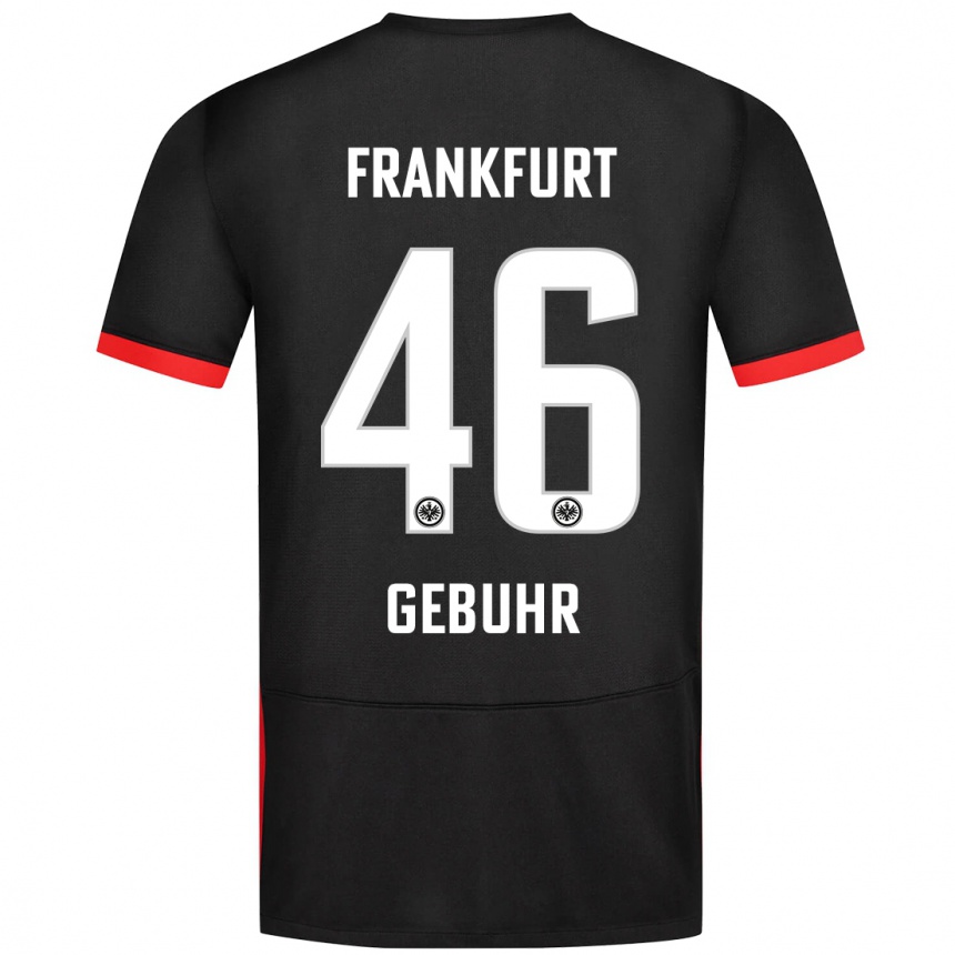 Kids Football Dario Gebuhr #46 Black Away Jersey 2024/25 T-Shirt Nz