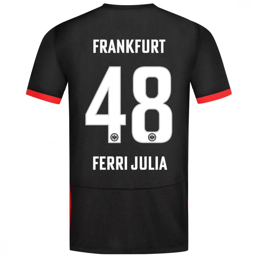 Kids Football Nacho Ferri #48 Black Away Jersey 2024/25 T-Shirt Nz