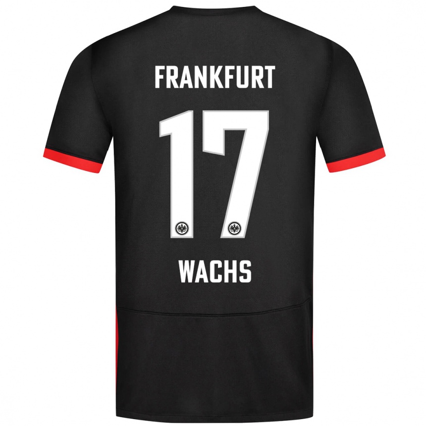 Kids Football Marc Wachs #17 Black Away Jersey 2024/25 T-Shirt Nz