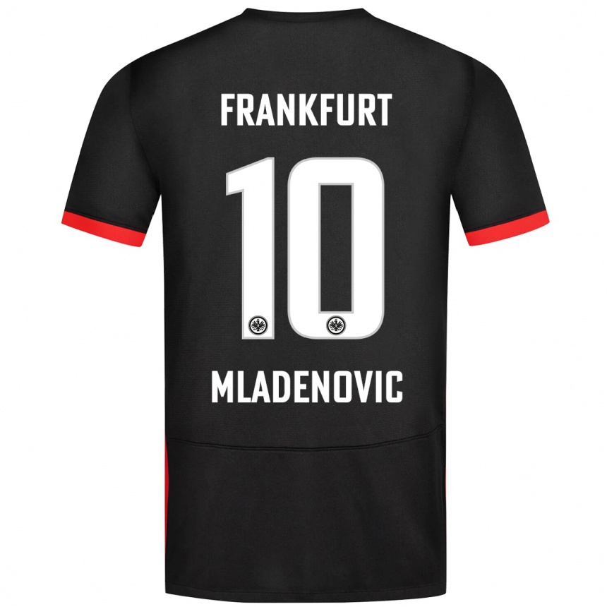 Kids Football Marko Mladenovic #10 Black Away Jersey 2024/25 T-Shirt Nz