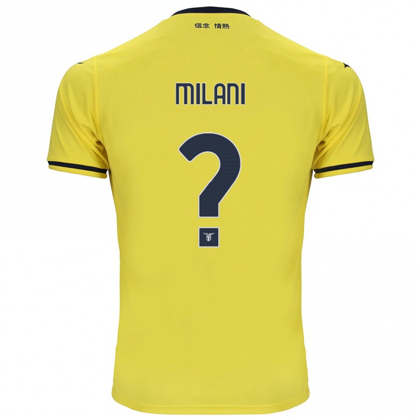 Kids Football Alessandro Milani #0 Yellow Away Jersey 2024/25 T-Shirt Nz