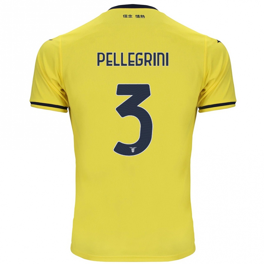 Kids Football Luca Pellegrini #3 Yellow Away Jersey 2024/25 T-Shirt Nz