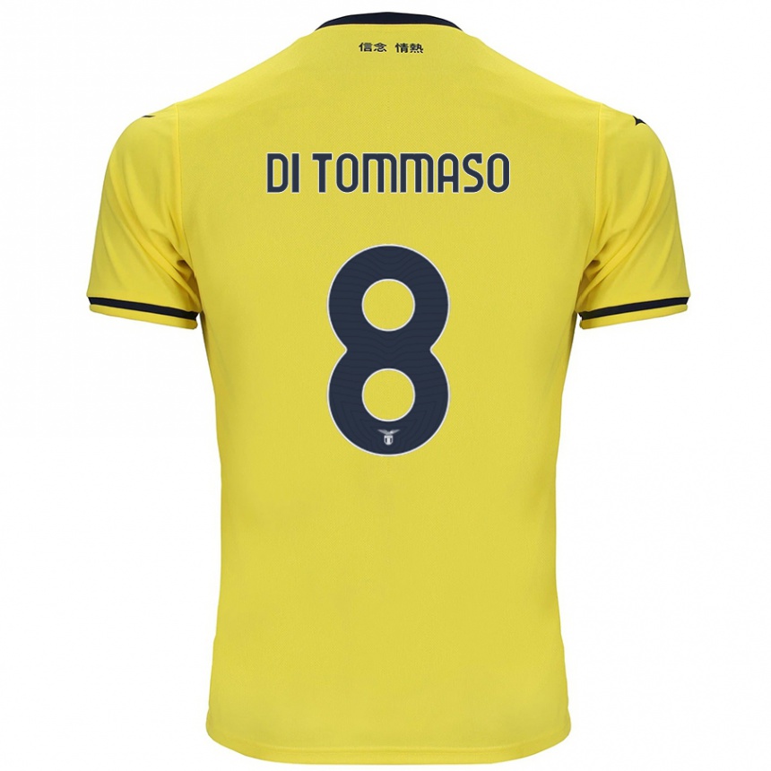 Kids Football Leonardo Di Tommaso #8 Yellow Away Jersey 2024/25 T-Shirt Nz