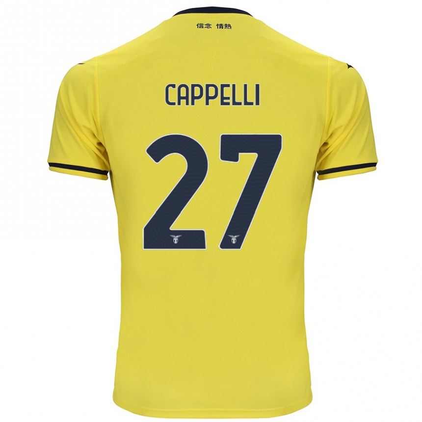 Kids Football Tommaso Cappelli #27 Yellow Away Jersey 2024/25 T-Shirt Nz