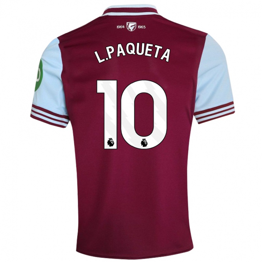 Men Football Lucas Paqueta #10 Dark Red Home Jersey 2024/25 T-Shirt Nz