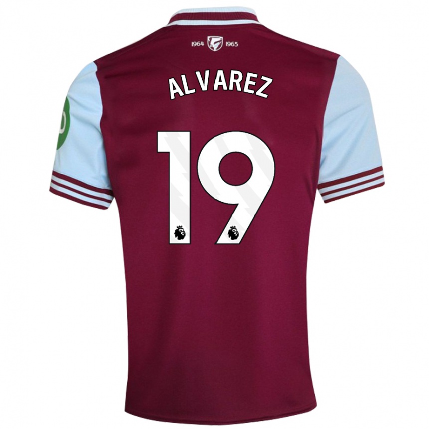 Men Football Edson Alvarez #19 Dark Red Home Jersey 2024/25 T-Shirt Nz