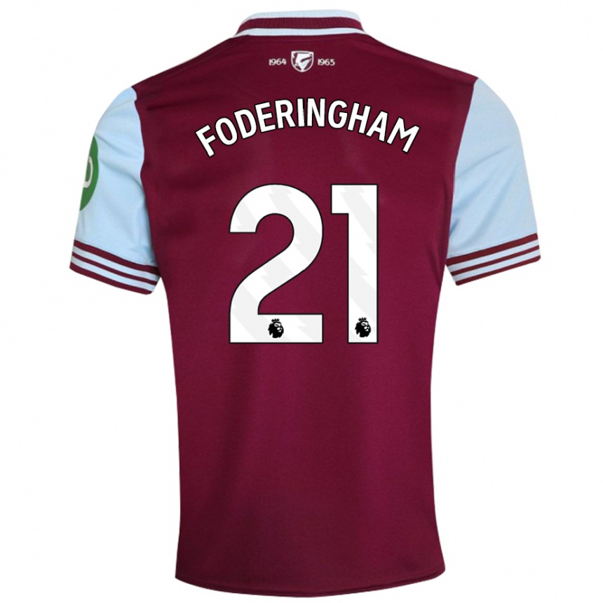 Men Football Wes Foderingham #21 Dark Red Home Jersey 2024/25 T-Shirt Nz