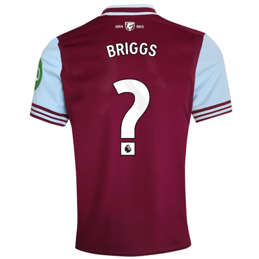 Men Football Josh Briggs #0 Dark Red Home Jersey 2024/25 T-Shirt Nz