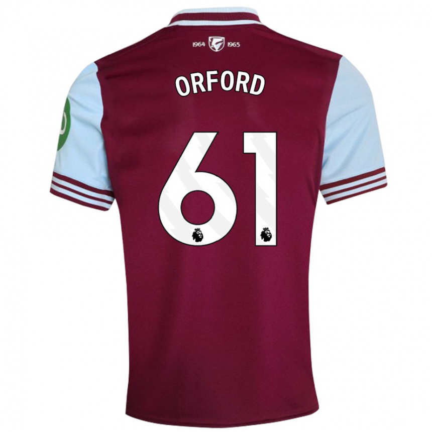 Men Football Lewis Orford #61 Dark Red Home Jersey 2024/25 T-Shirt Nz