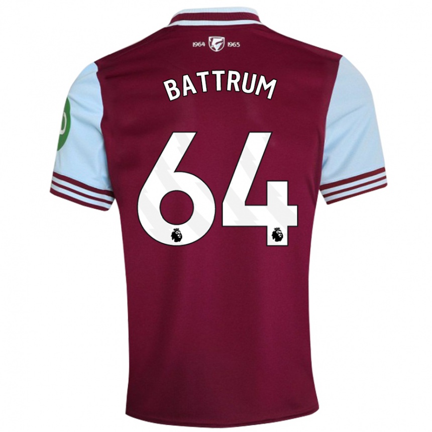 Men Football Ryan Battrum #64 Dark Red Home Jersey 2024/25 T-Shirt Nz