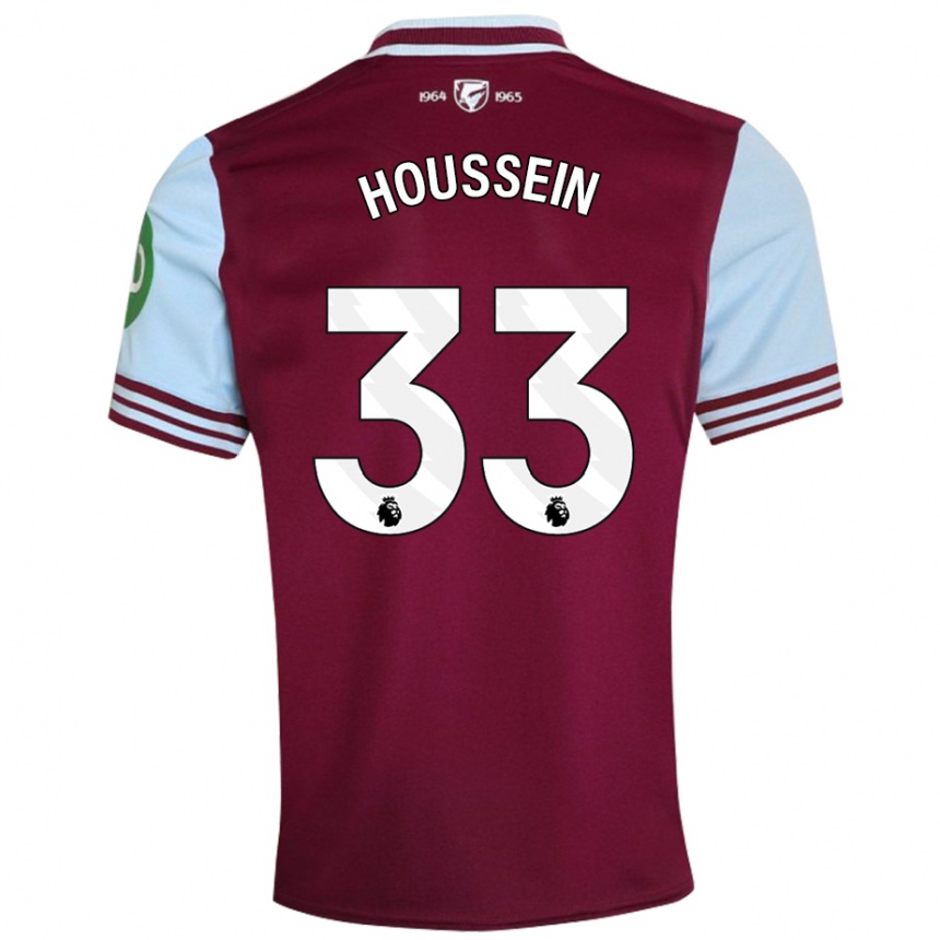 Men Football Halle Houssein #33 Dark Red Home Jersey 2024/25 T-Shirt Nz