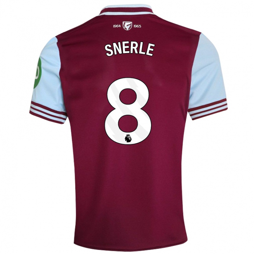 Men Football Emma Snerle #8 Dark Red Home Jersey 2024/25 T-Shirt Nz