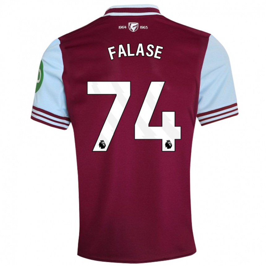 Men Football Asher Falase #74 Dark Red Home Jersey 2024/25 T-Shirt Nz