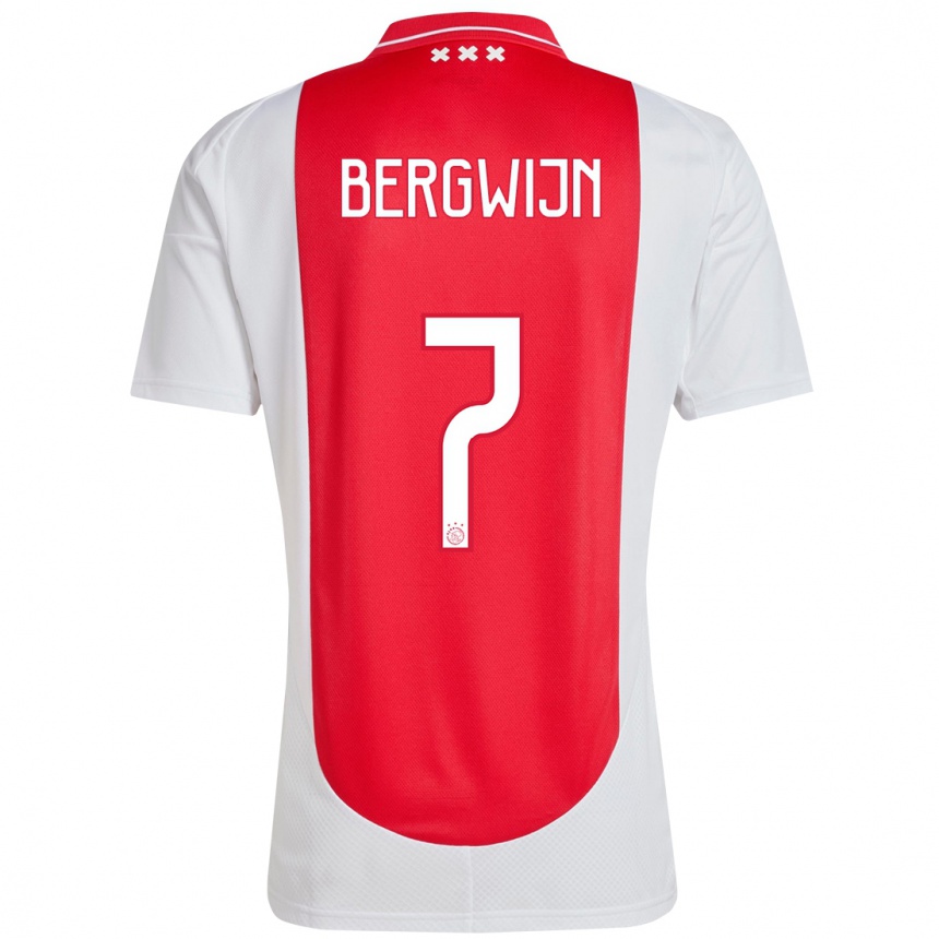 Men Football Steven Bergwijn #7 Red White Home Jersey 2024/25 T-Shirt Nz