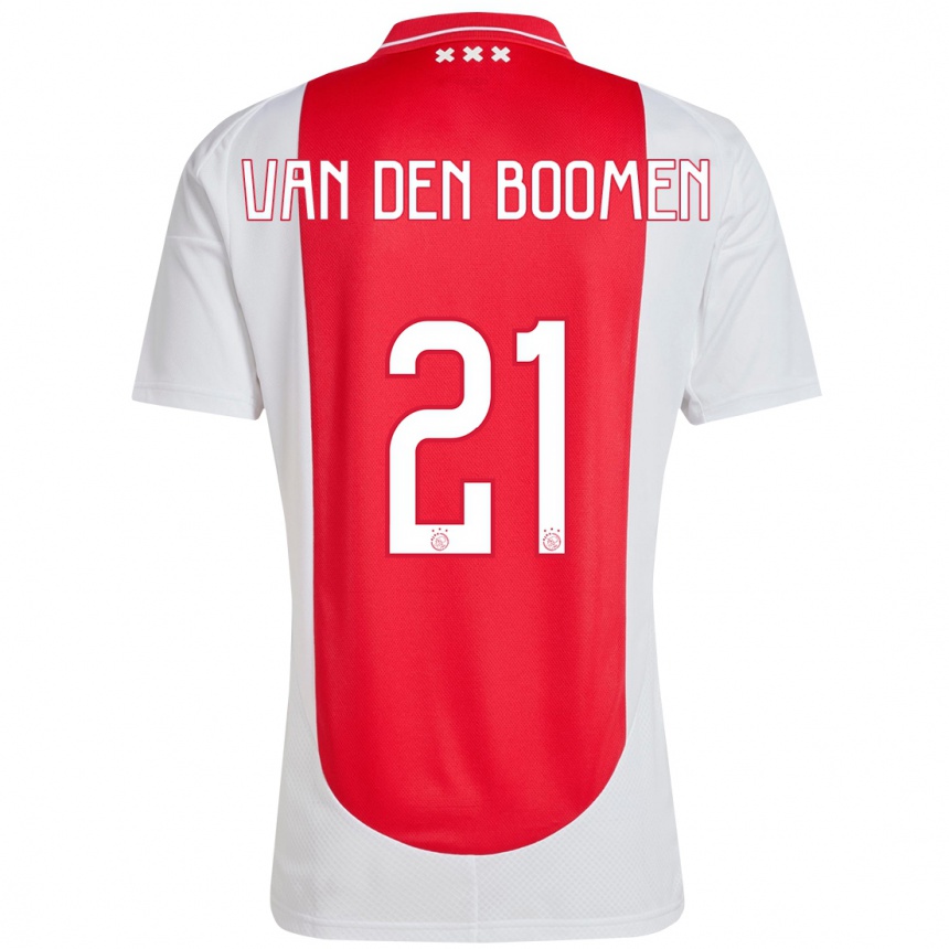 Men Football Branco Van Den Boomen #21 Red White Home Jersey 2024/25 T-Shirt Nz