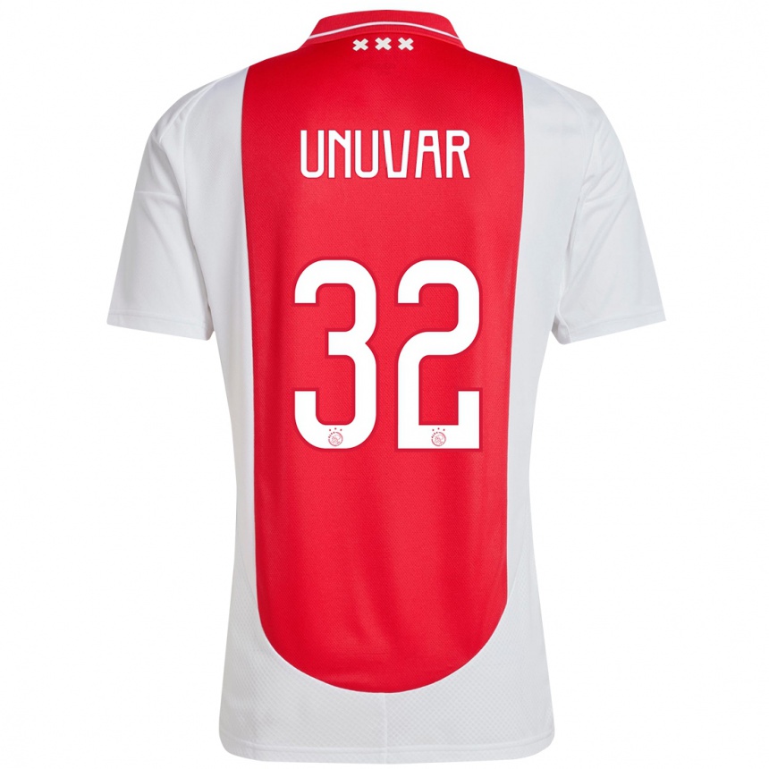 Men Football Naci Ünüvar #32 Red White Home Jersey 2024/25 T-Shirt Nz