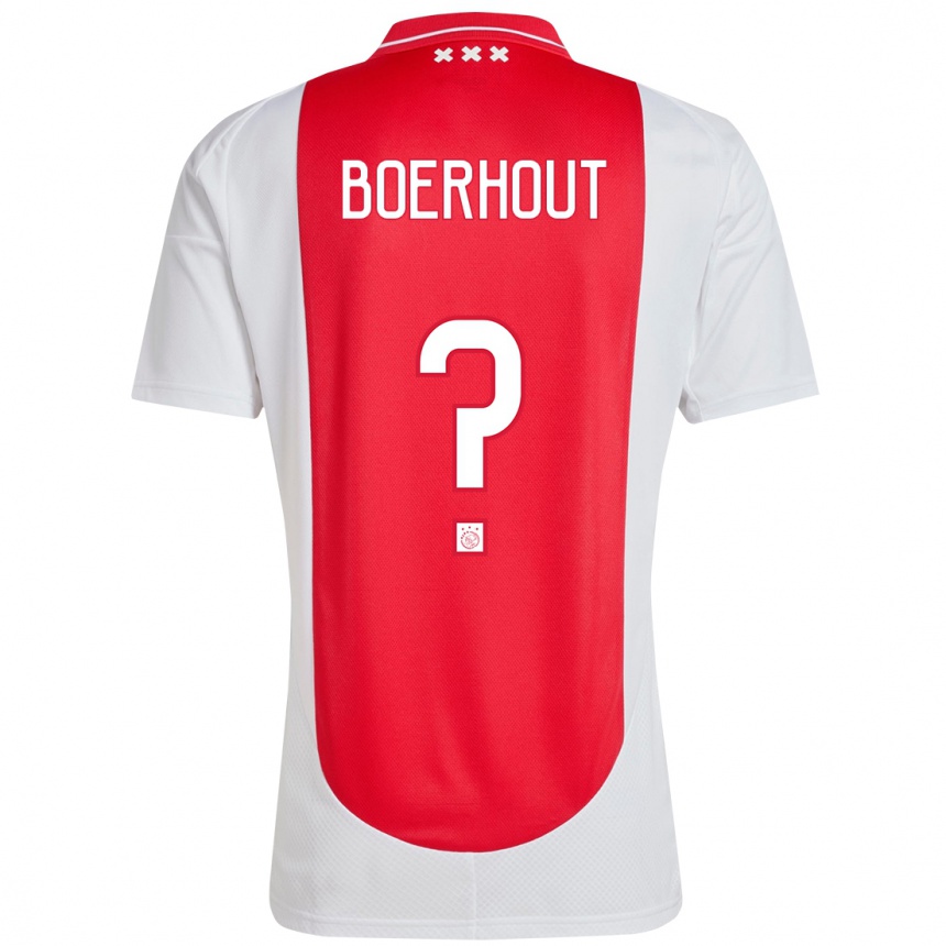 Men Football Yoram Boerhout #0 Red White Home Jersey 2024/25 T-Shirt Nz