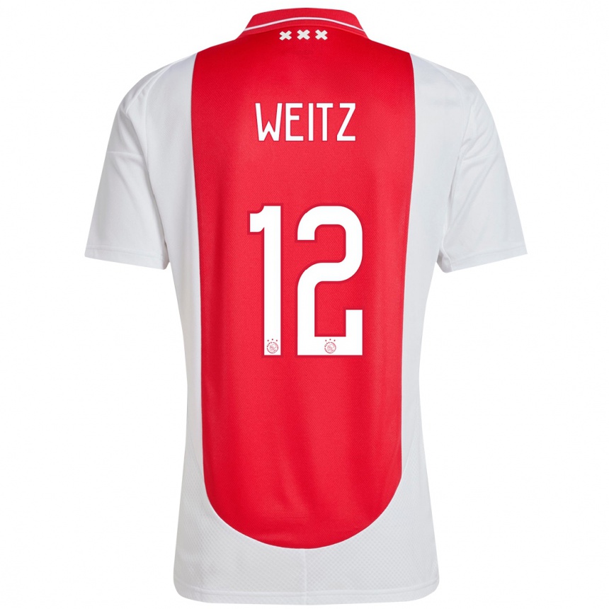 Men Football Axel Weitz #12 Red White Home Jersey 2024/25 T-Shirt Nz