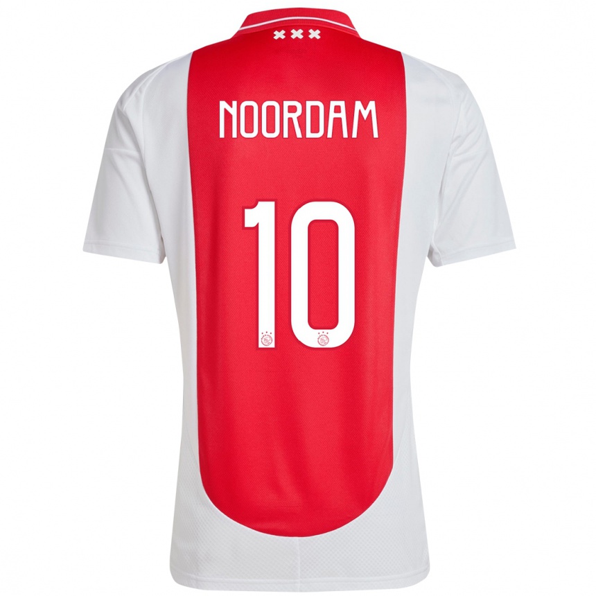 Men Football Nadine Noordam #10 Red White Home Jersey 2024/25 T-Shirt Nz