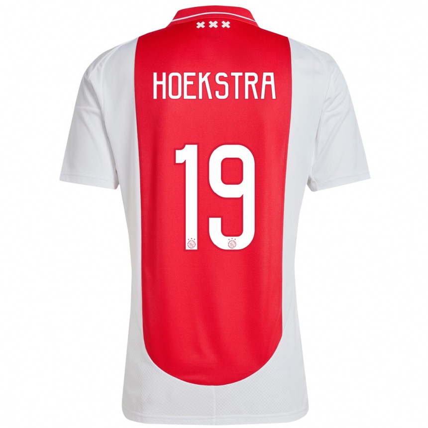 Men Football Tiny Hoekstra #19 Red White Home Jersey 2024/25 T-Shirt Nz