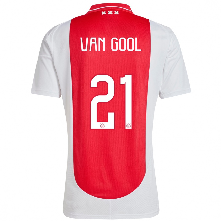 Men Football Rosa Van Gool #21 Red White Home Jersey 2024/25 T-Shirt Nz