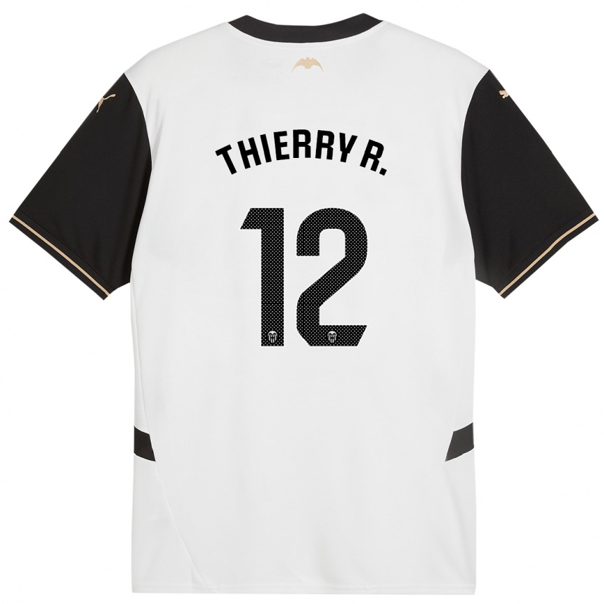 Men Football Thierry Correia #12 White Black Home Jersey 2024/25 T-Shirt Nz