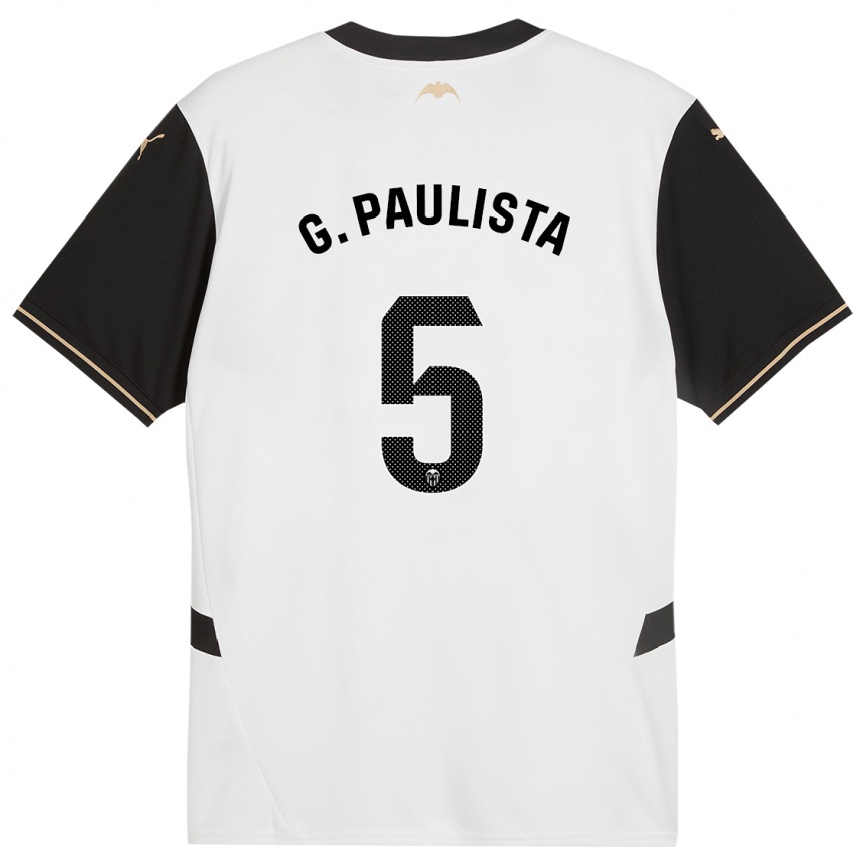 Men Football Gabriel Paulista #5 White Black Home Jersey 2024/25 T-Shirt Nz