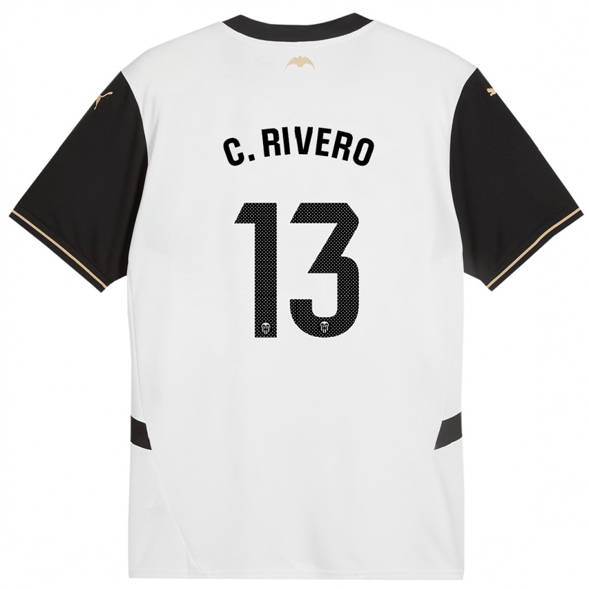 Men Football Cristian Rivero #13 White Black Home Jersey 2024/25 T-Shirt Nz