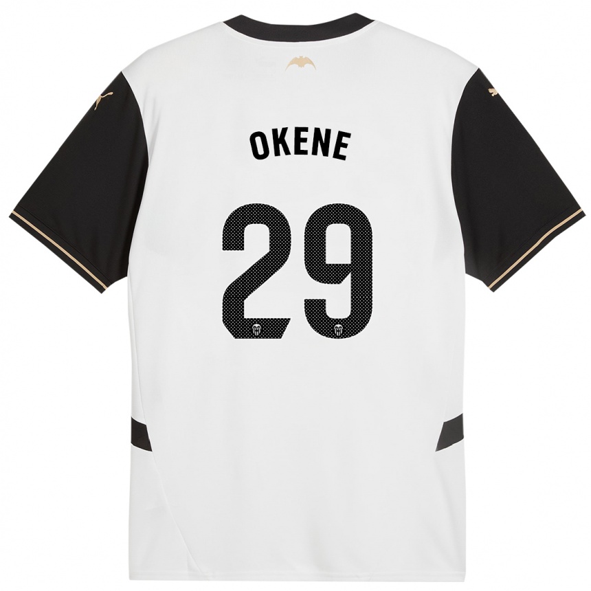 Men Football Andrea Okene #29 White Black Home Jersey 2024/25 T-Shirt Nz